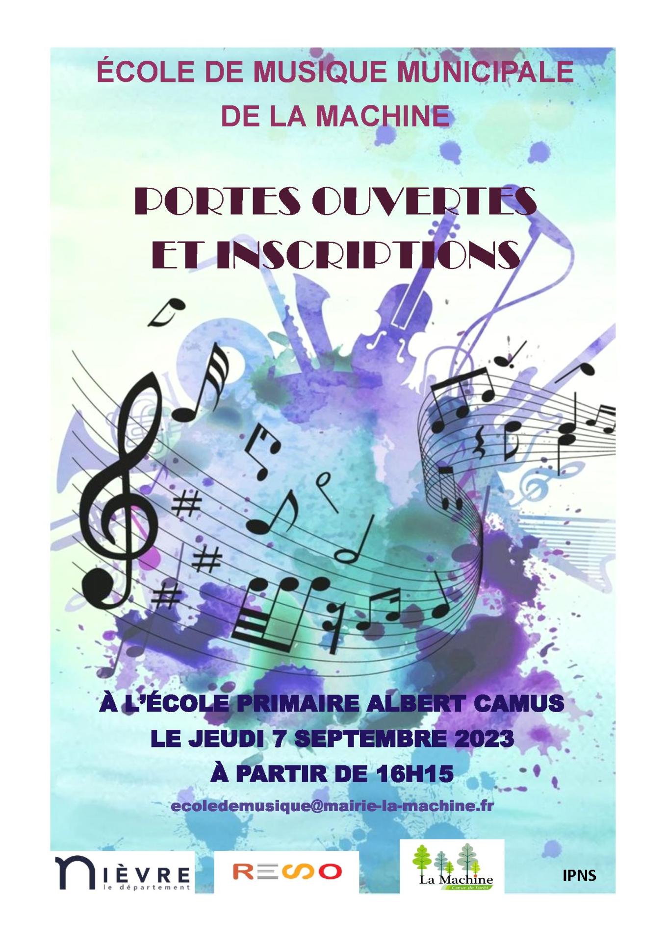 Portes ouvertes et inscriptions Ecole de Musique